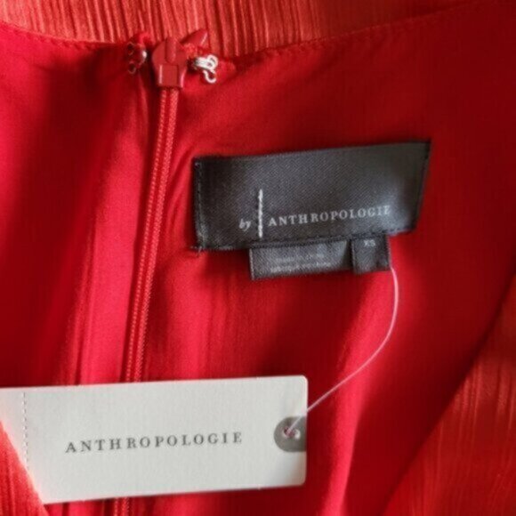 Anthropologie Red Satin Jumpsuit New Size XS - Picture 15 of 16